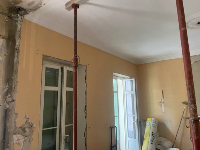 Cloison en brique cuite épaisseur 7cm supprimée